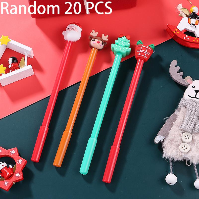 

8/20 шт. Счастливого Рождества Ручка на водной основе Дизайн Санта-Клауса Олень Елка 0,5 мм Черный Плавное письмо для Детей Студентов Офисные принадлежности Снова в школу 20 PCS