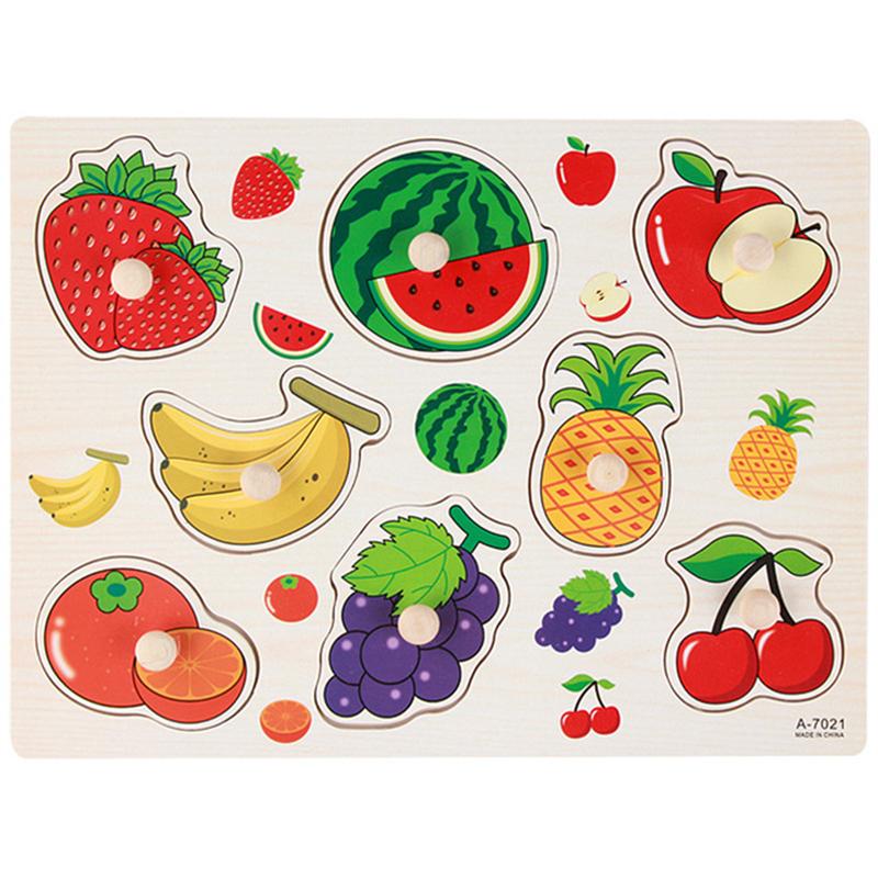 Puzzles de Madera Montessori Tableros de Agarre Manual Número Alfabeto Forma Animales Emparejamiento Bebé Rompecabezas de Madera Juegos Juguetes para Niños de 1 a 2 Años
