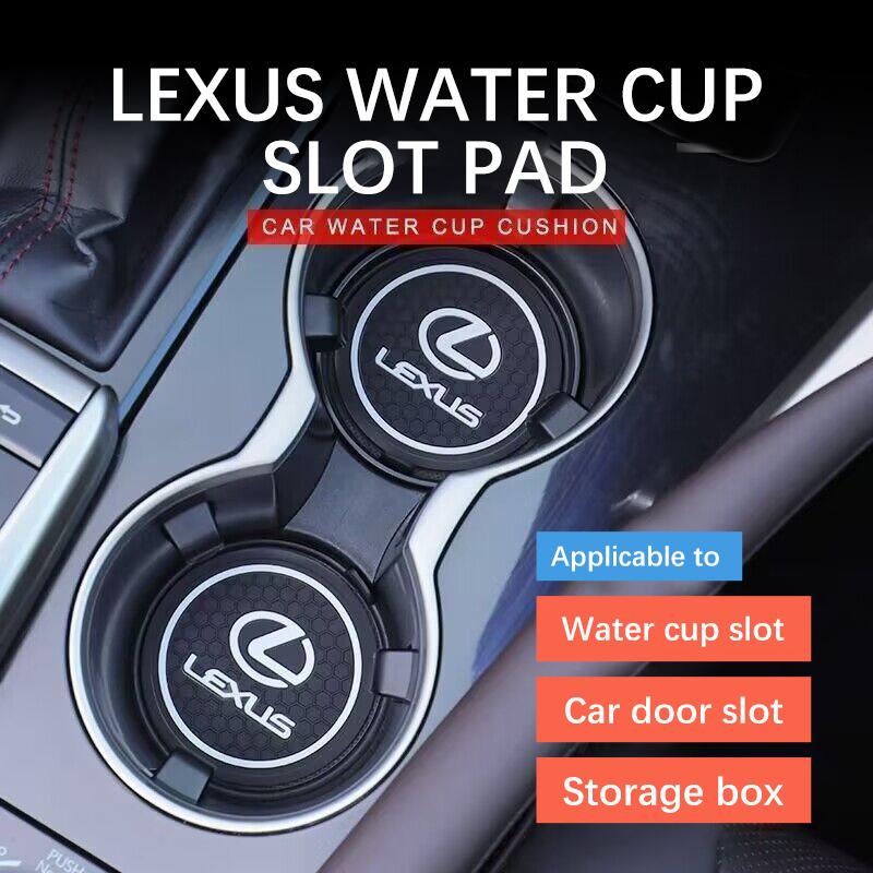 2Pcs Car Coaster Water Cup Bottle Holder Anti-slip Pad Mat For Lexus RX ES GX LS LX IS CT GS RC NX RC UX RX270 RX400 ES250 ES350FL2