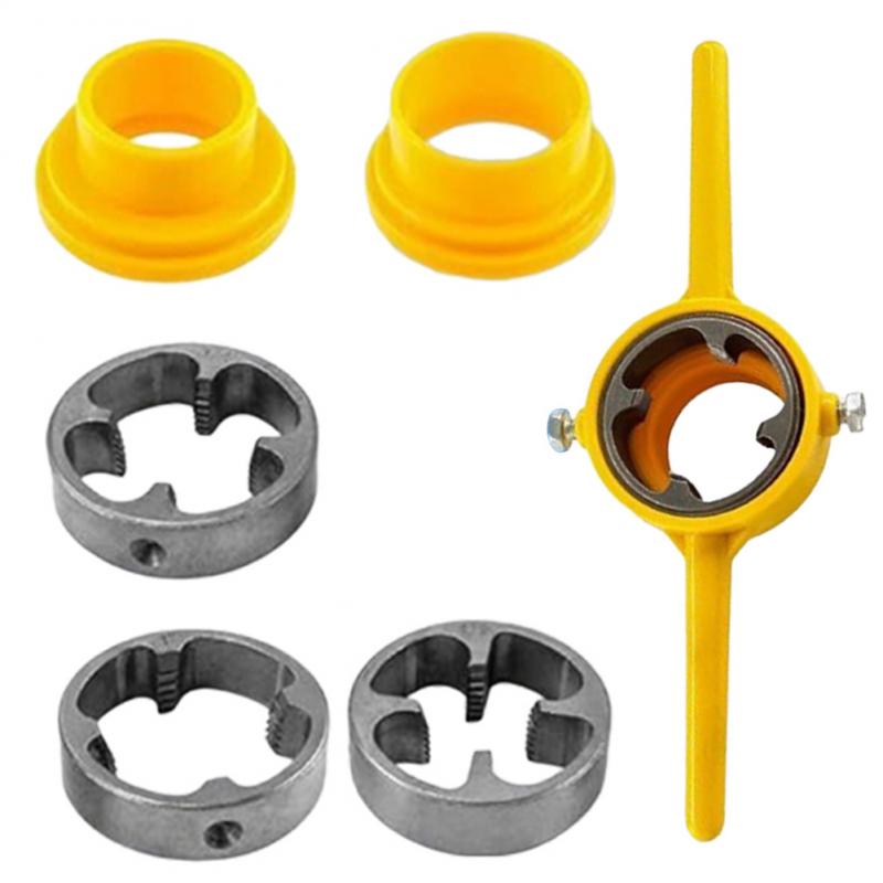 

6 шт. Набор для нарезания резьбы на ПВХ трубах NPT, мощный набор для нарезания резьбы на 1/2, 3/4, 1 дюйм, сантехнический инструмент для резьбы на ПВХ, набор для нарезания резьбы, ручной инструмент