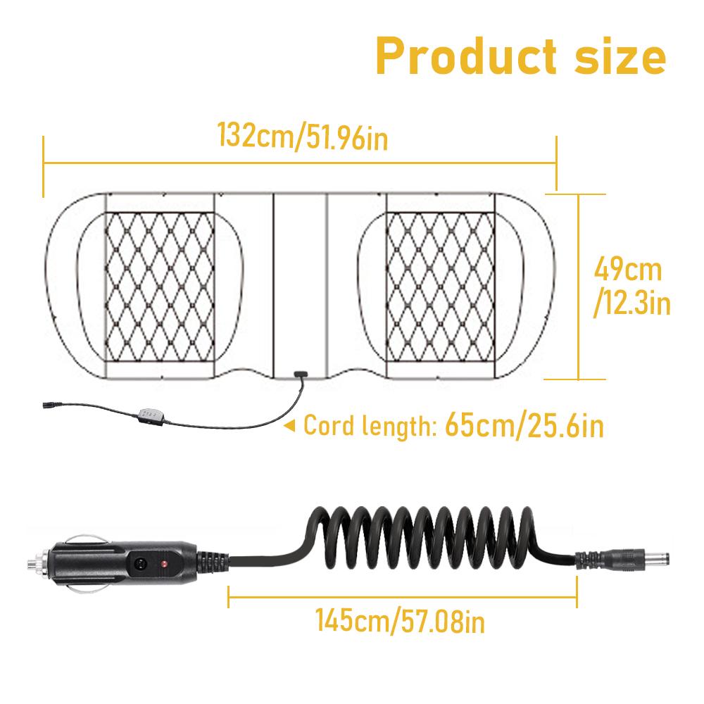 12V Auto Beheizte Sitzauflage Rücksitz Beheiztes Kissen Heizung Wärmer Kissen Auto Heizsitzmatte Elektrische Heizmatte
