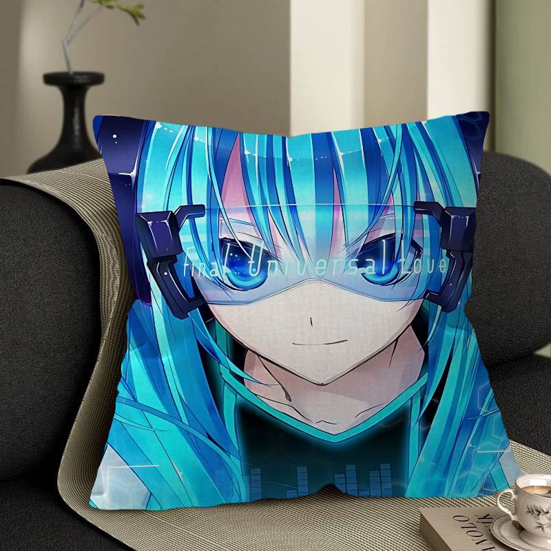 Music H-Hatsune Girl M-Mikues Cushion Cover Pillowcase Upholstery Sofa Throw Pillow Home Decor Pillowcas