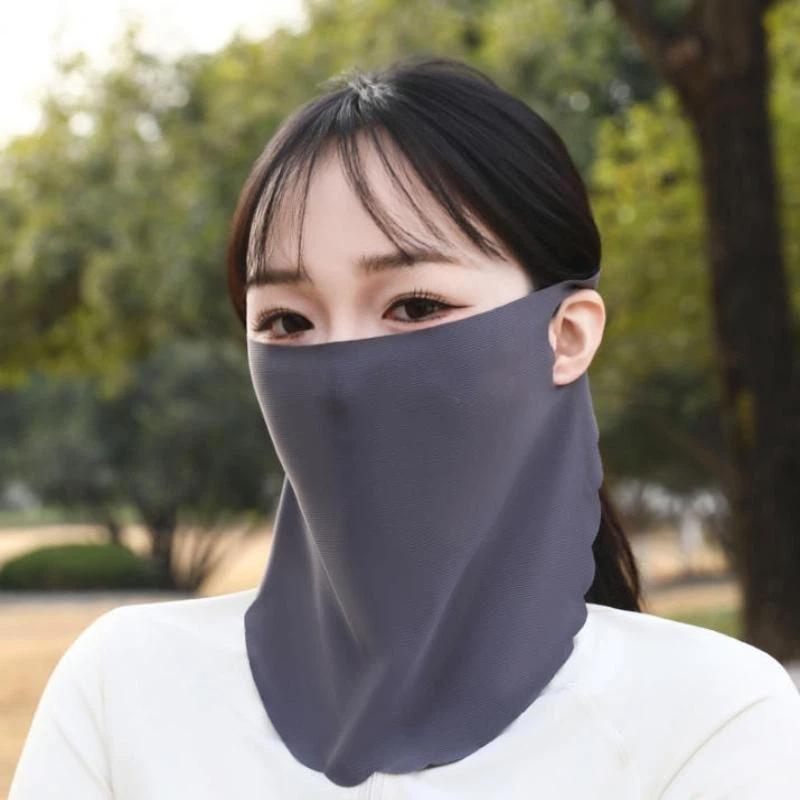 1Pcs Ice Silk Mask Cycling Sunshade Uv Protection Face And Neck Protection Sunscreen Mask For Men And Women