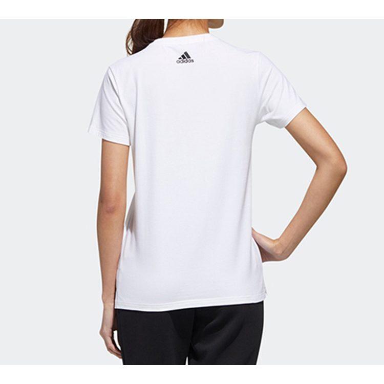 Adidas T Shirts Women's White Crew Neck Moderate Straight Fit GL5645