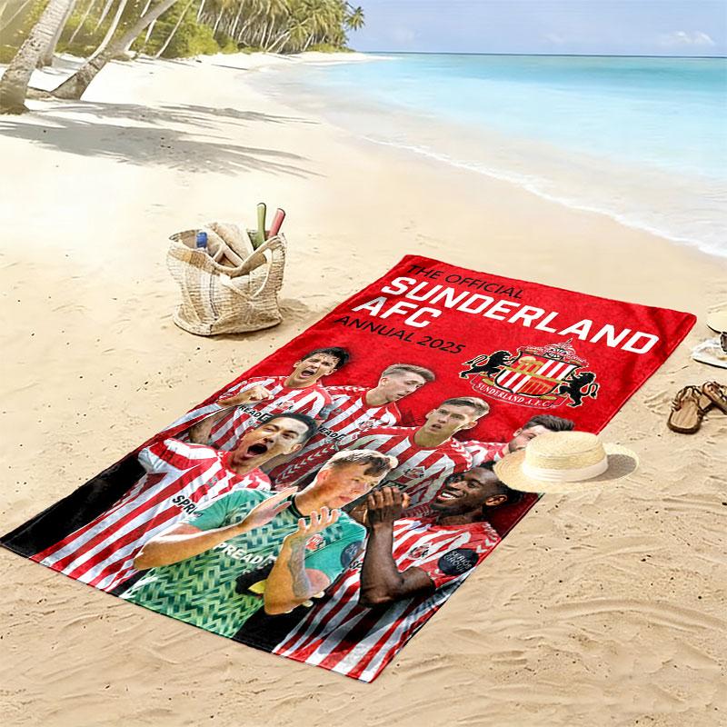 Asciugamano da Spiaggia con Logo SAFC, Asciugamano Grande Morbido ad Asciugatura Rapida per Spiaggia Campeggio Nuoto