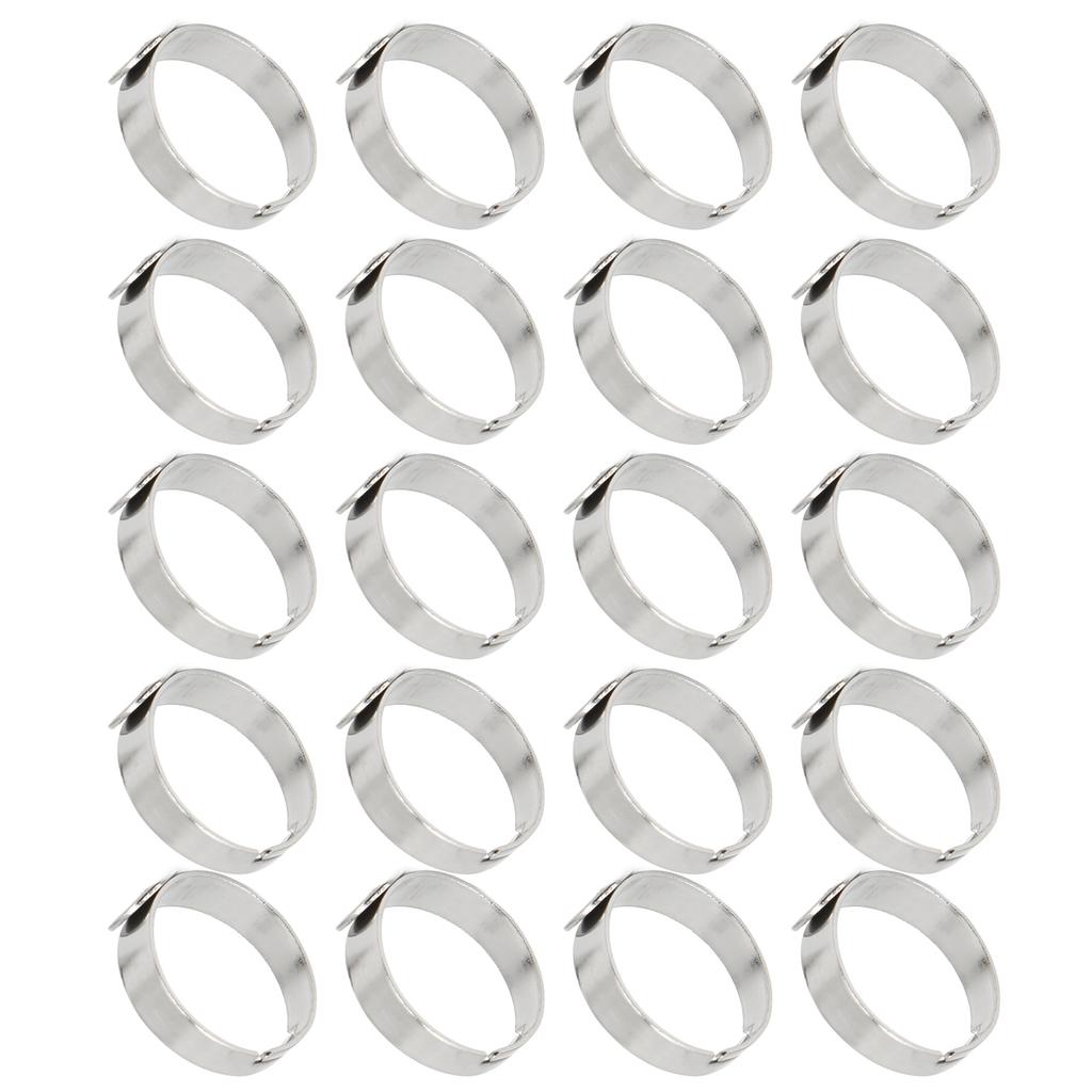 20PCS Blank Ring 8mm Adjustable Stainless Steel DIY Flat Ring Base for DIY Rings DIY Jewelry