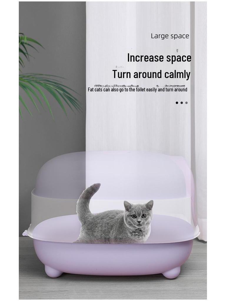 Fully Enclosed Extra-Large Cat Litter Box with UV Sterilization and Deodorizing Flip Cover