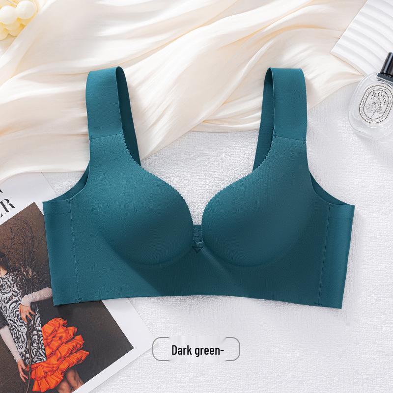 Women s Seamless Push-Up Cross-Wrap Full-Cup Bra - Large, No Underwire, Anti-Sagging, Foundation Color