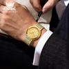 OPK 6005 Luxury Brand Men's Business Quartz Wristwatches Waterproof Luminous Diamond Gold Watch for Man Original