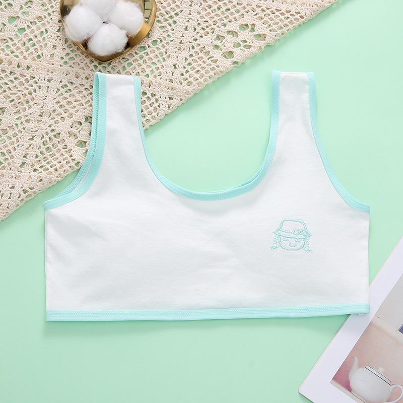 Girls' Pure Cotton Tank Top & Bra Set for Ages 9-13