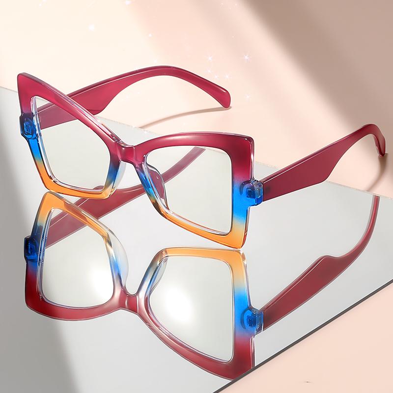 New Butterfly-Shaped Flat Light Glasses Fashionable Party Personalized And Exaggerated Anti-Blue Light Glasses