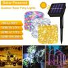 1 Pack Solar Lights Outdoor Waterproof Solar Fairy LED String Light With 8 Modes Twinkle Lights For Garden Party Wedding Decor