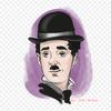 Charlie Chaplin The Tramp Actor Iron on Heat Transfer Utskrift Vinyllapper-klistremerke for klær DIY-applikasjoner Vaskbare lapper