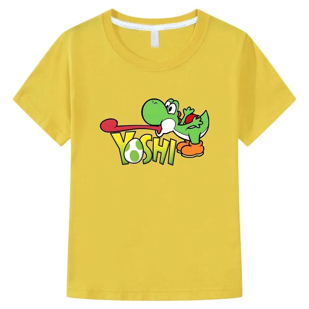 New Cartoon Yoshi Children's T-Shirt, Cartoon Print, Casual Trendy Cute Unisex Parent-Child