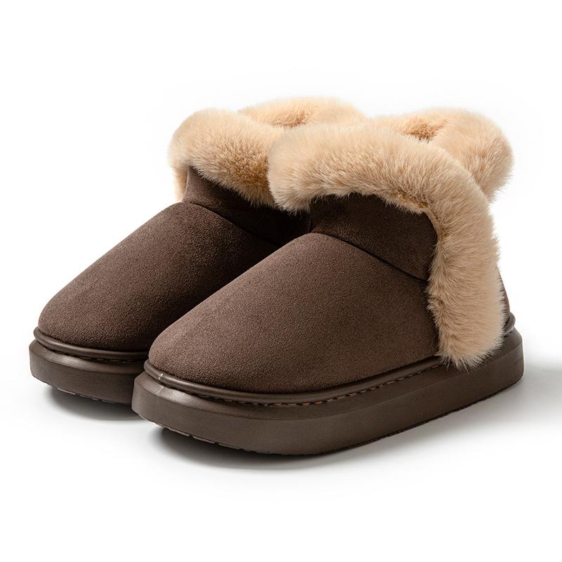 Plush Shoes for Women In Autumn and Winter, Thick Soled Bags, Cotton Shoes with Plush Insulation for Indoor and Outdoor Wear, Cotton Slippers