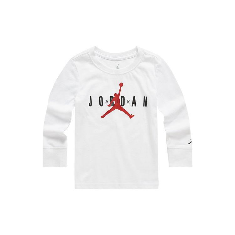 

Jordan Solid Color Logo Knitted Casual Long Sleeve T-Shirt Kids Tops White JD2032205GS-001 XL