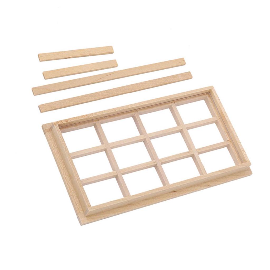 Simulation Window for , 112 Furniture ature Model Wooden 12 Pane Blank Window Accessories Accessories