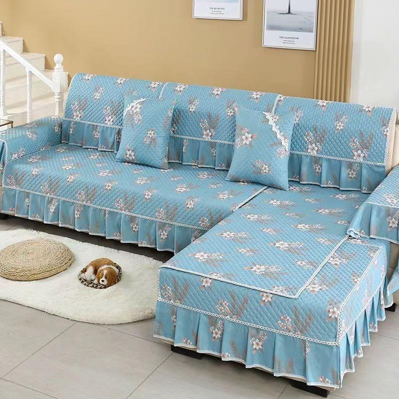 Universal Non-Slip Sofa Cover, Fully Wrapped European Style for All Seasons - Modern Fabric Protector Cushion.