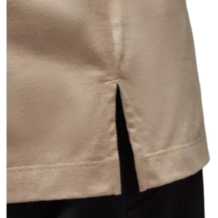 Y-3 Camiseta Unissex de Manga Longa com Caimento Solto, Ombros Caídos e Estampa de Letras Marrom Claro IV8233