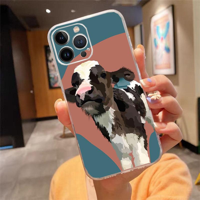 Cute Cow Phone Case For iphone 17 Pro Max Air 16 15 14 13 Pro Max 15 16 Pro 15Plus