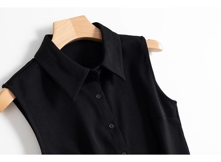 Korean Style Chiffon Sleeveless Collar Shirt for Women - 2025 Spring/Summer Versatile Vest