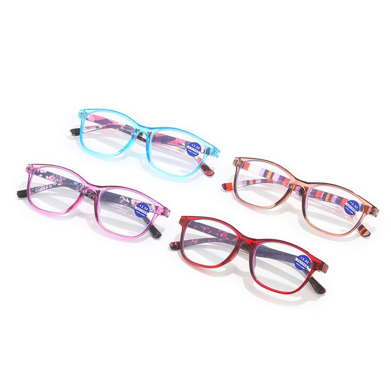Printed Anti-Blue Light High-Definition Unisex Chinese Style Square Frame Reading Glasses