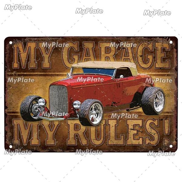 Hot Rod Garage Vintage Metal Sign Tin Sign Vintage  Decoration Plaque Home Wall Decor Bar Sign Home Decor Poster Drop Shipping