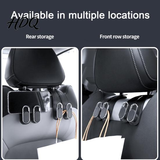 Universal Car Interior Accessories Seat Hook Hanger Faux Leather Back Storage Compact Organizers Foldable Organizer for Hanging Groceries And