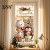 Seasonal Home Beautification Christmas Window Clings Cute Snowman Santa Penguin Reindeer Stickers for Waterproof PVC Decor Glass Reusable