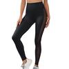 Women Solid Color High Waist Yoga Pants Push Up Hip Lifting Tummy Controlling Side Hollow Mesh Splicing Fitness Leggings