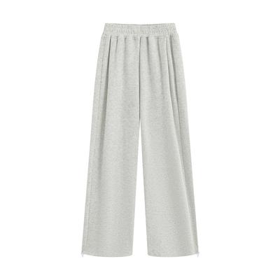 White Gray Sweatpants Women's Spring and Autumn New High-waisted Loose Straight Wide-leg Pants