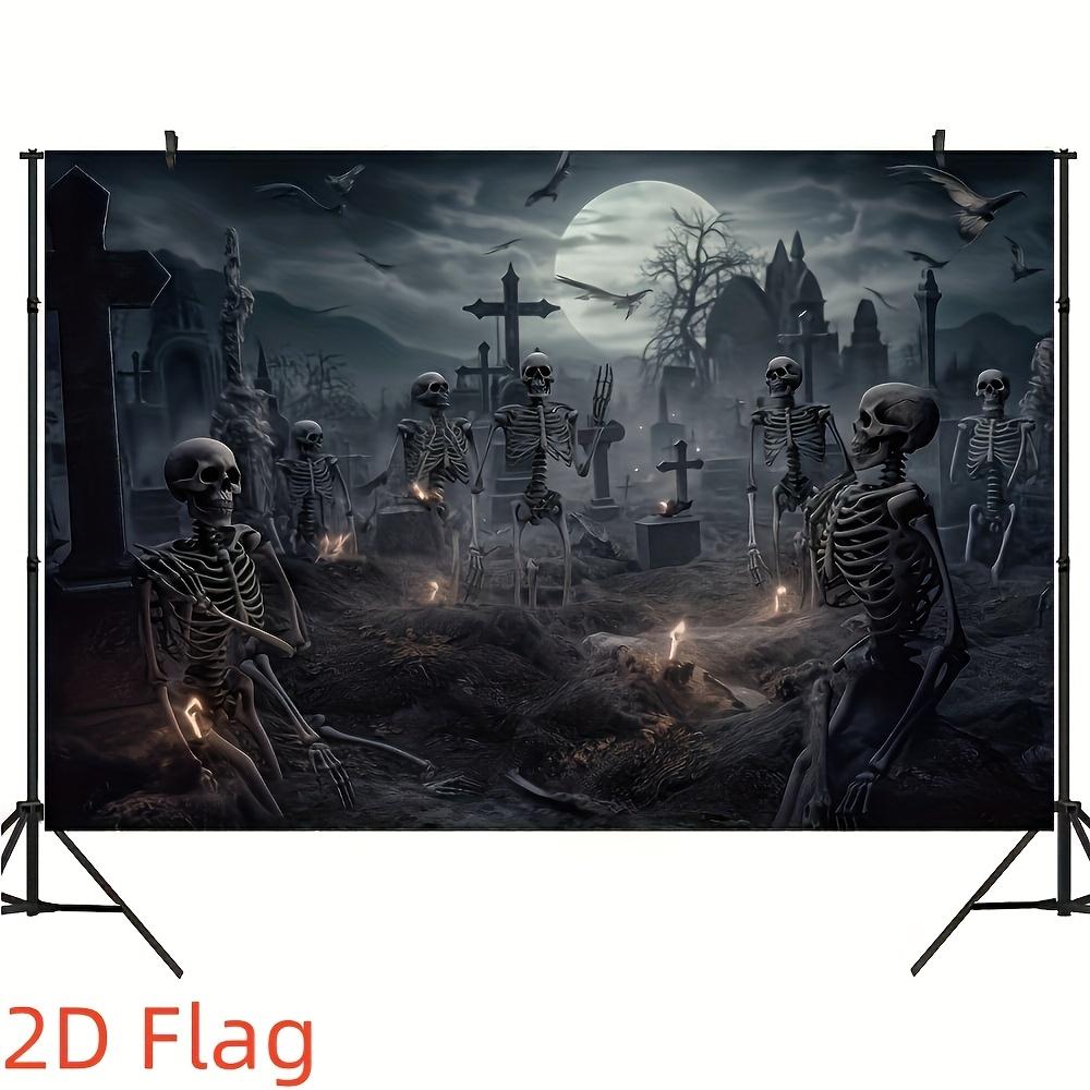 2D Flat Banner, 1 Piece - Halloween Photography Background - Suitable for Home Decoration, Party Supplies and Photo Booth Props