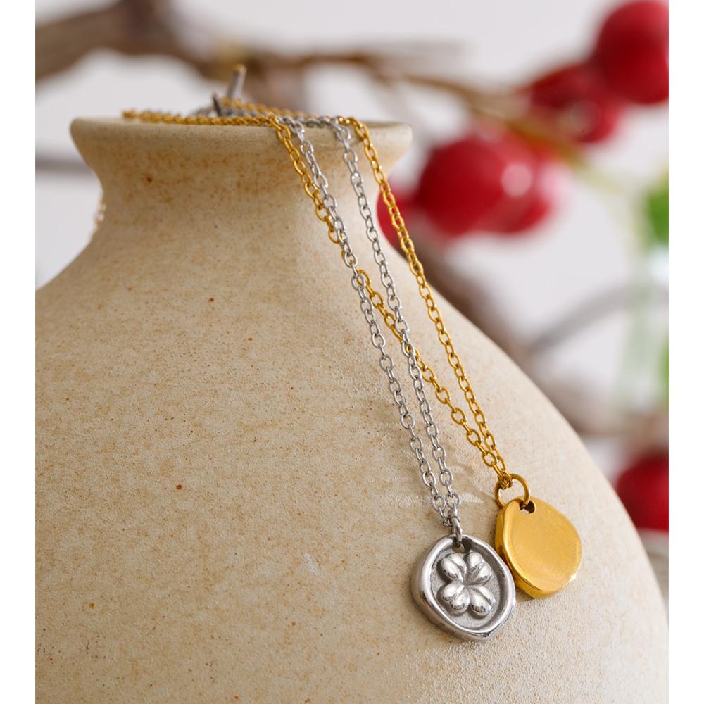 Eetit Stainless Steel Round Flower Necklace Pendant Chain Water Resistant Metal Individualistic Jewelry Wholesale