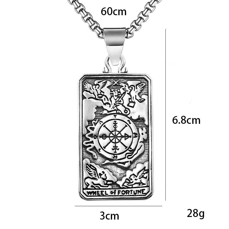 European and American Fashion Titanium Steel Pendant Military Brand Cast Necklace Men's Retro Compass