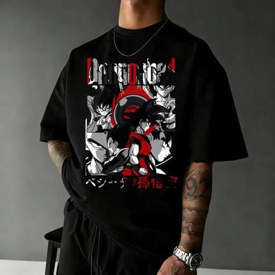 Dragon Ball Z Print Kurzarm Baumwoll T-Shirt Son Goku Vegeta Unisex Unisex Kleidung Harajuku Y2k T-Shirt Vintage Lässige T-Shirt Oberteile