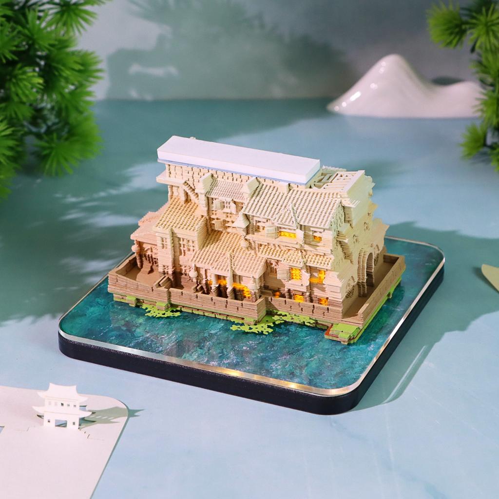 3D Memo Pad Custom Sticky Note Ancient Town Paper Note Pad Desk Decoration Creative Stationery Gift for Kids Birthday Christmas