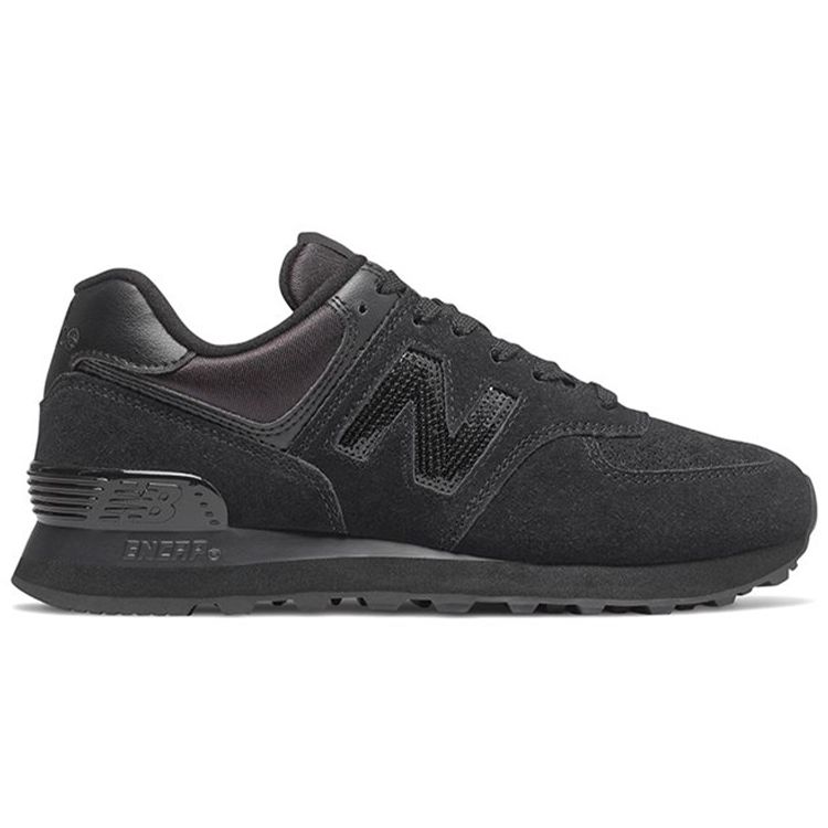 New Balance NB 574 Retro Semišová Tkanina Syntetická Kůže Nízký Top Ležérní Běžecké Boty Dámské tenisky Černá WL574FHA