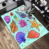 Seashells Starfish Pattern Area Rug, Office Carpet Indoor Outdoor Entrance Doormat, Non-Slip Soft And Comfortable, Living Room, C122085