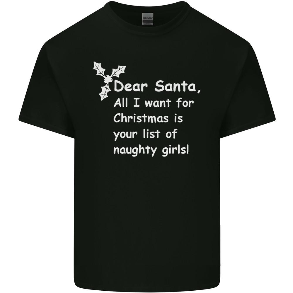Santa Claus Naughty Girls Funny Christmas Mens Light Cotton T-Shirt Unisex T-Shirt XL
