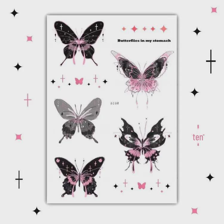 Waterproof Realistic Butterfly Tattoo Sticker – Small, Fresh, Aesthetic Cartoon Style, Long-Lasting, Personalized Colors