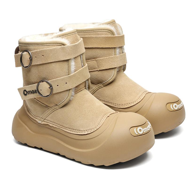 3658 [Ju Jingyi] OMAET Snow Boots Thick-soled Warm Waterproof Big Head Shoes
