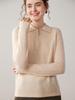 Women's Long-Sleeve Cashmere Half-Zip Polo Neck Sweater - Casual, Versatile, and Comfortable