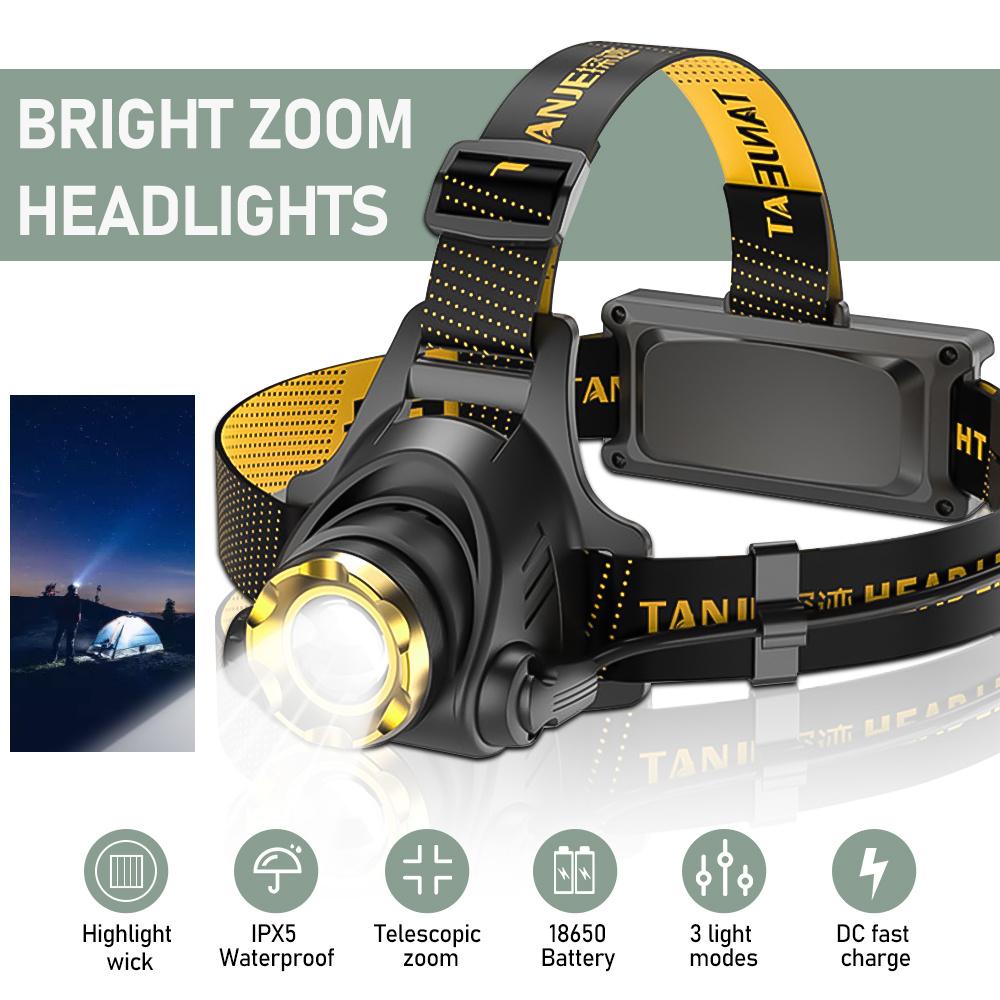 

Led Headlamp USB Rechargeable Powerful Batteries Headlight Camping Search Light Head Flashlight 90° Adjustable Head Strap Lamp United States