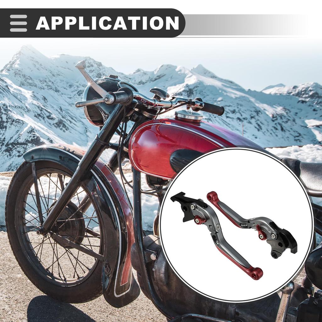 Motoforti Clutch and Brake Levers for Honda CB1300 2003-2010, Aluminum Alloy, Titanium Tone Red, 1 Pair