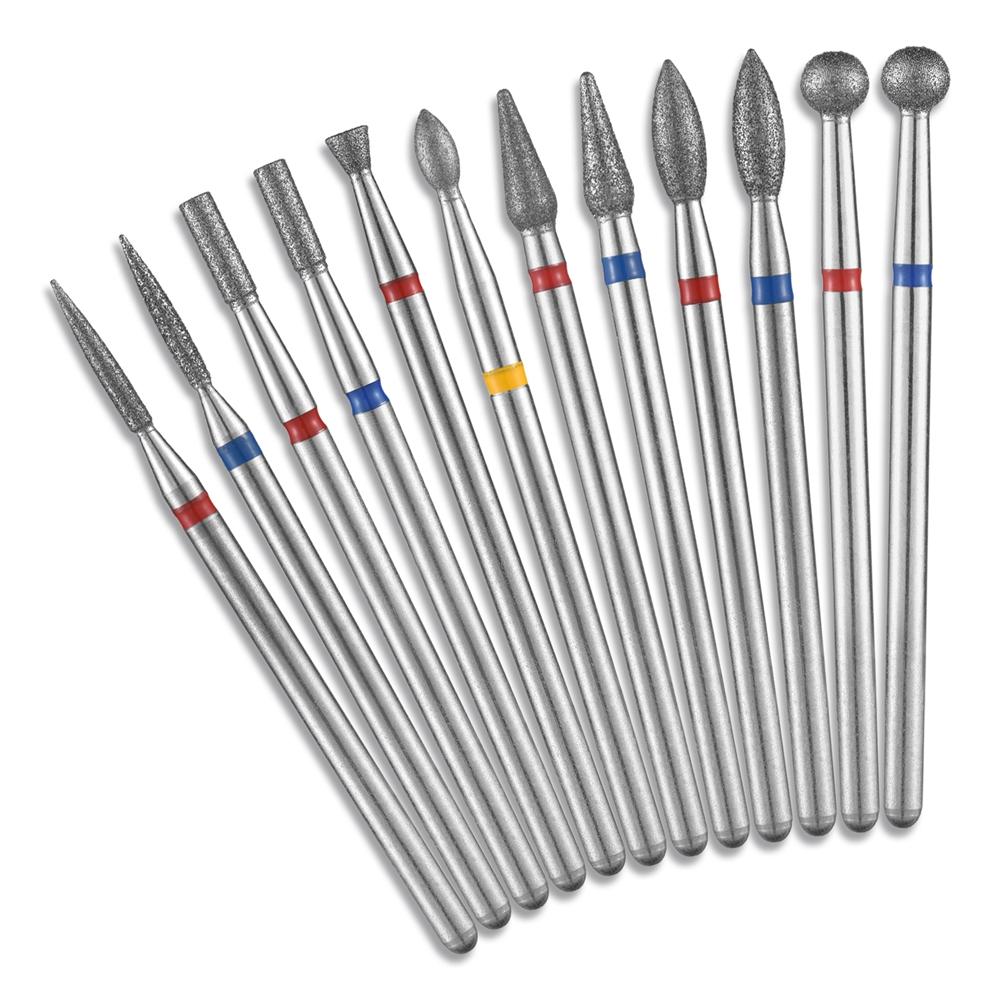 10PCS Diamond Nail Drill Bit Set Electric Milling Cutters For Manicure Rotary Burr Cuticle Clean Manicure Drill Accessories