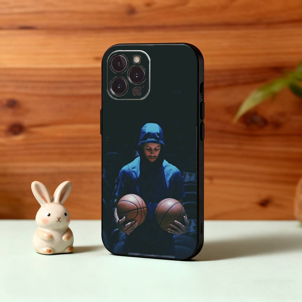 Sportstar S-Stephen C-Curry Handyhülle Für iPhone17,16,15,14,13,12Plus,Pro Max,XS,5G Weiches Silikon Schwarze Hülle