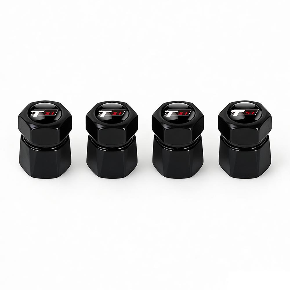 For Volkswagen b44Pcs Aluminum Car Tire Valve Caps Diamond Tyre Valve Airtight Cover Waterproof Dust For VW Jetta Golf EOS GTI Auto Accessories