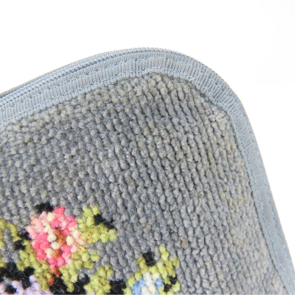 Used FEILER Pouch Pile Gray Multicolor Floral