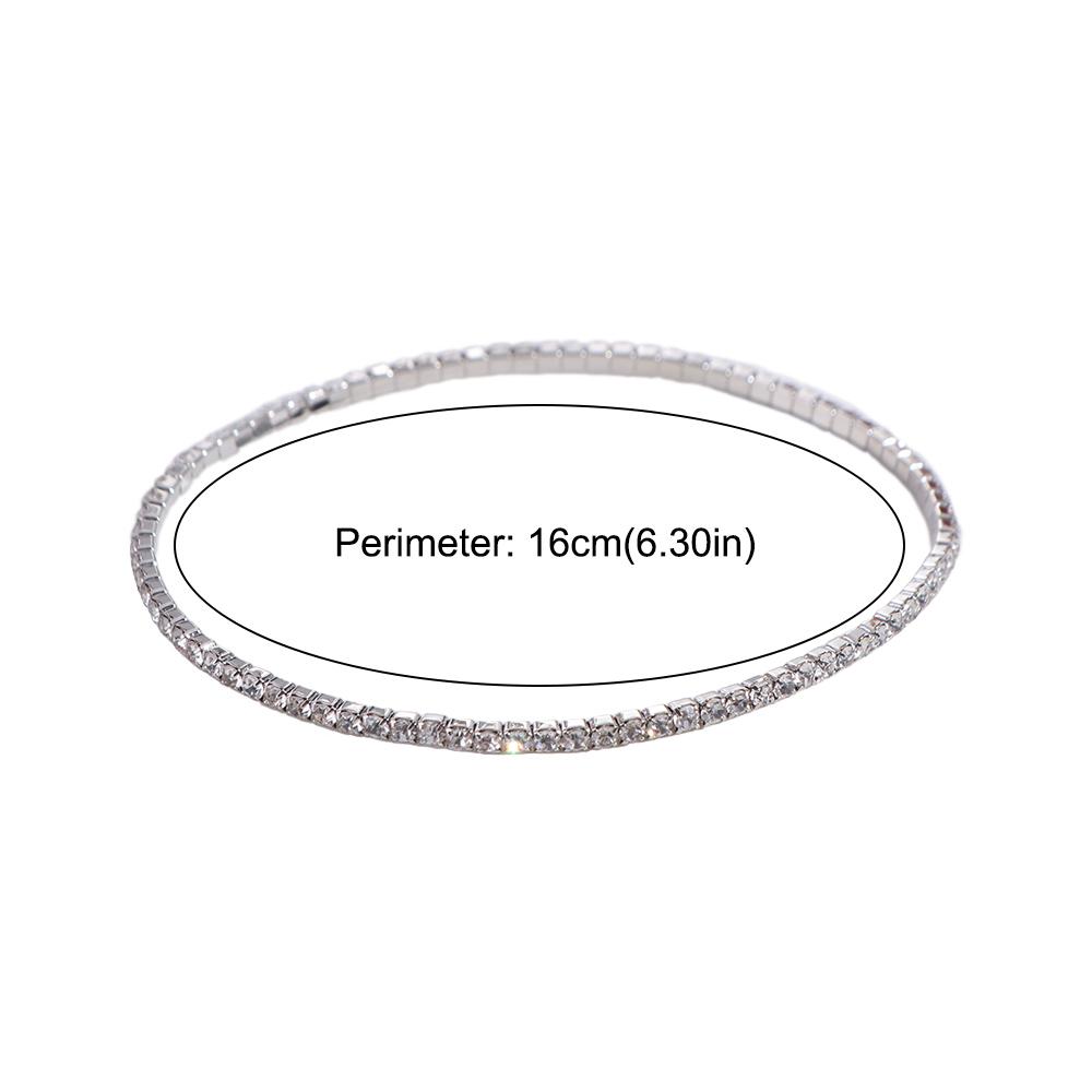 Bling Single Rhinestone Bracelet Jewelry Colored Bangle Fashion Elastic Crystal Bracelet  Boy