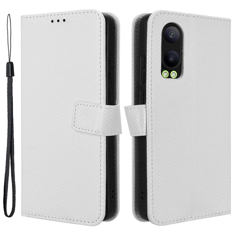 

For OnePlus Nord CE4 Lite 5G/Oppo K12x 5G (China) Case Diamond Texture Leather Phone Cover White
